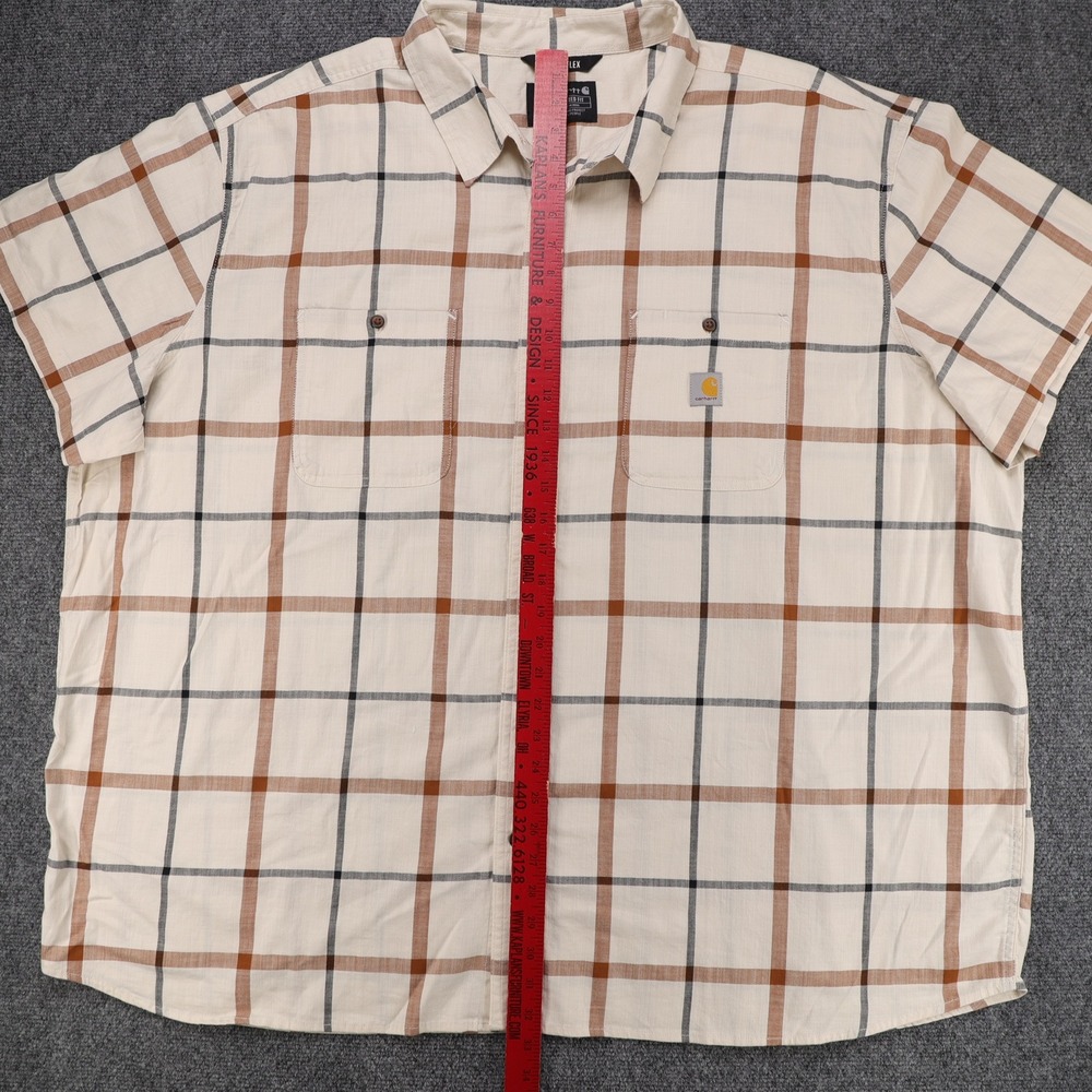 Carhartt Rugged Flex Relaxed Fit Plaid Short Sleeve Work Shirt Mens 4XL TW5701-M - Picture 5 of 6